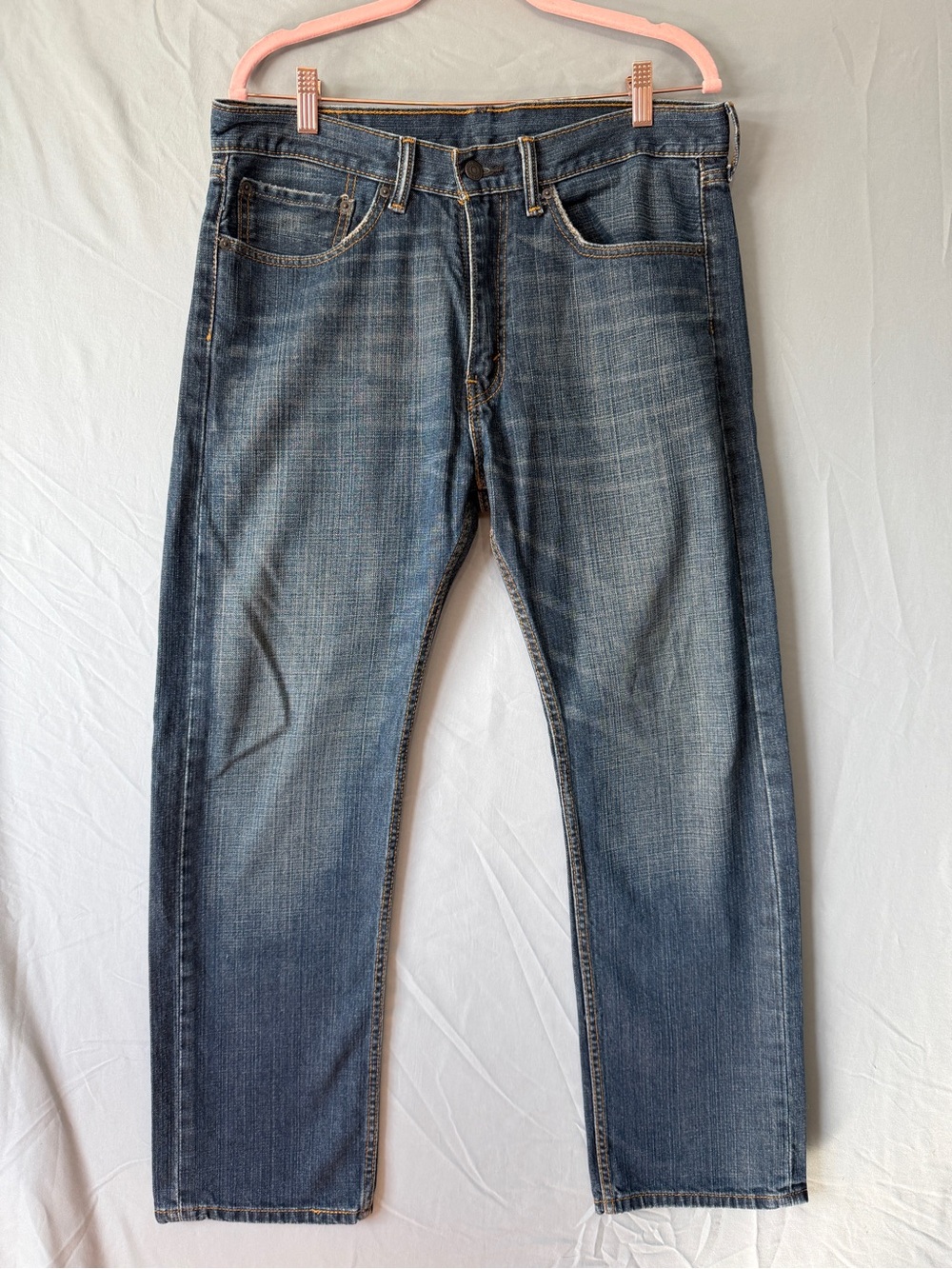 Levi's Mens 505 Straight Fit Denim Size 34 Medium Wash Jeans Casual Everyday